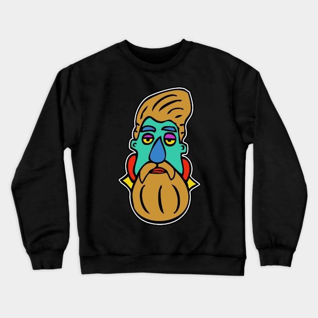 Hipster Head #1 Crewneck Sweatshirt by headrubble